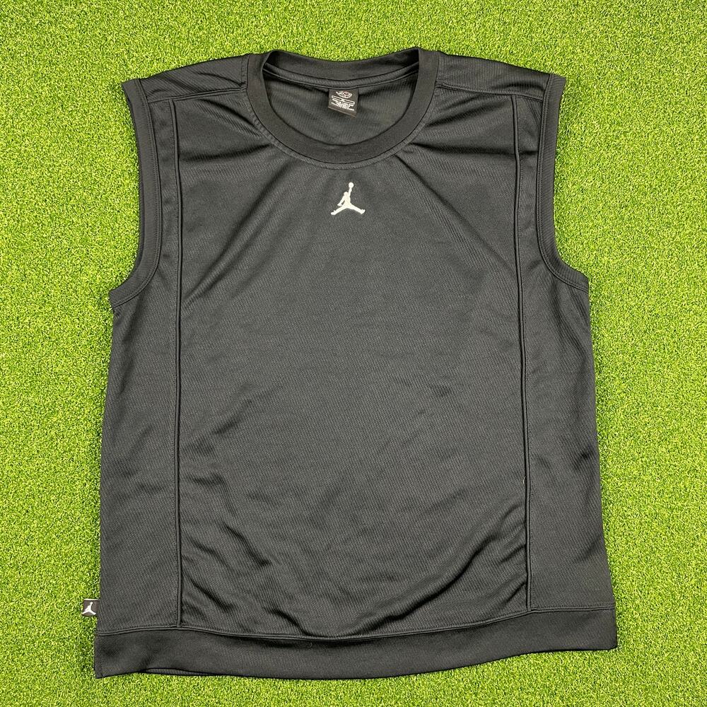 Vintage Y2K Nike Air Jordan Black Dri-FIT Sleeveless Jersey Tank Top Sz XL